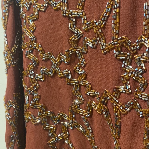 River Island Burgundy Beaded Sleeveless Blouse - Picture 5 of 10